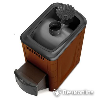 Дровяная банная печь TMF Ангара 2012 Carbon с закрытой каменкой дверь антрацит терракота в Владимире