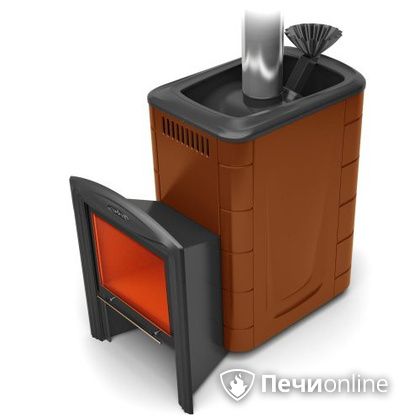 Дровяная банная печь TMF Гейзер 2014 Carbon Витра терракота в Владимире