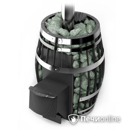 Дровяная банная печь TMF Саяны XXL 2015 Inox с закрытой каменкой и теплообменником дверь антрацит в Владимире