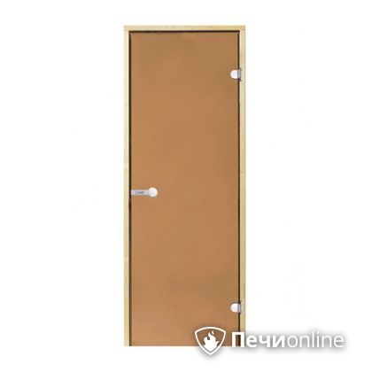Дверь для бани Harvia Стеклянная дверь для сауны 7/19 коробка сосна бронза  D71901М в Владимире