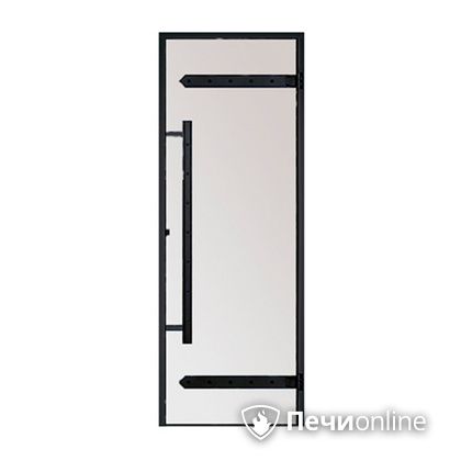 Дверь для бани Harvia Стеклянная дверь для сауны LEGEND 7/19 черная коробка сосна сатин D71905МL в Владимире